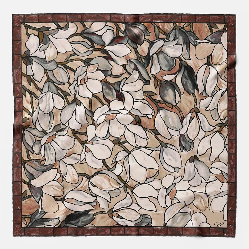 Clara - Silk Bandana - Mahogany Brown