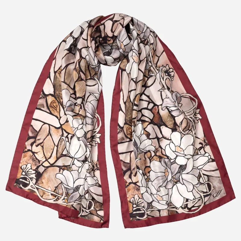 Tiffany - Long Silk Scarf - Forest Oak