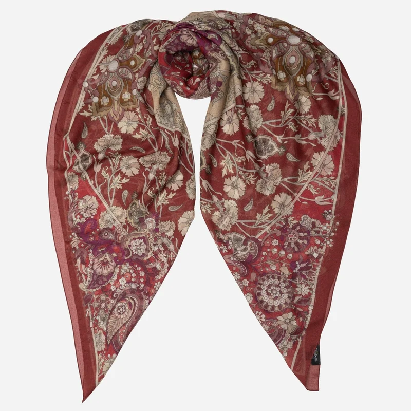 Stella - Modal Cashmere Scarf Shawl - Berry Red