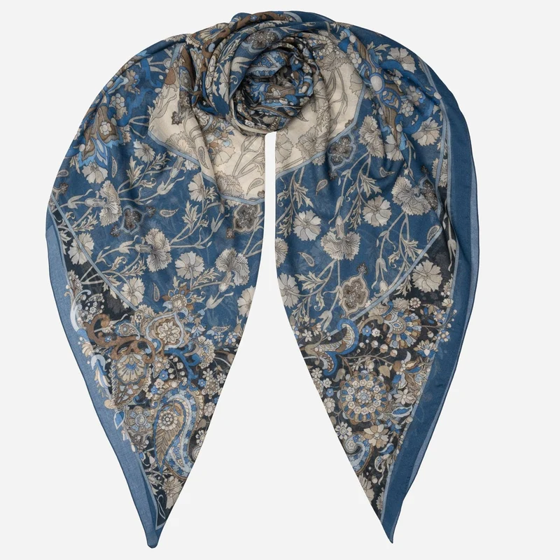Stella - Modal Cashmere Scarf Shawl - Blue Marine