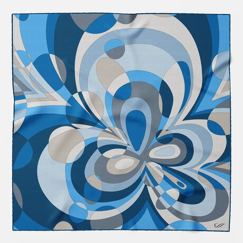 Michelle - Silk Bandana - Blue
