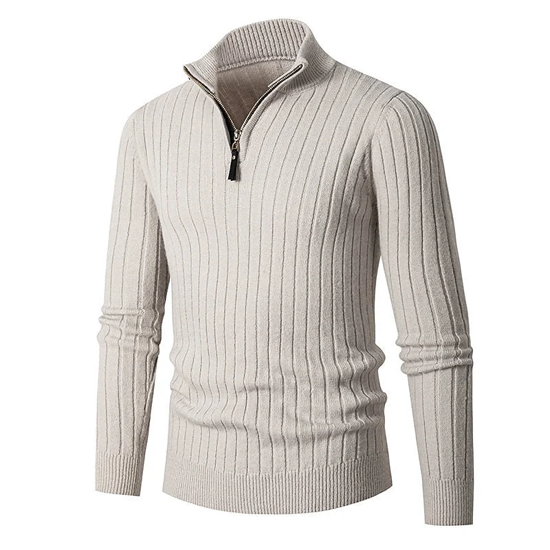 Men's Classic Ribbed Quarter-Zip Sweater