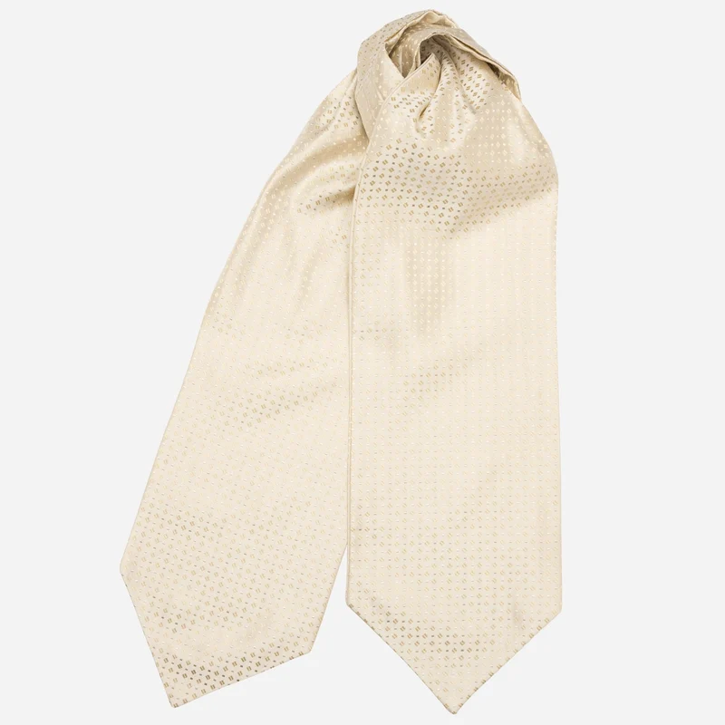 Valentino - Silk Ascot Cravat Tie - Champagne