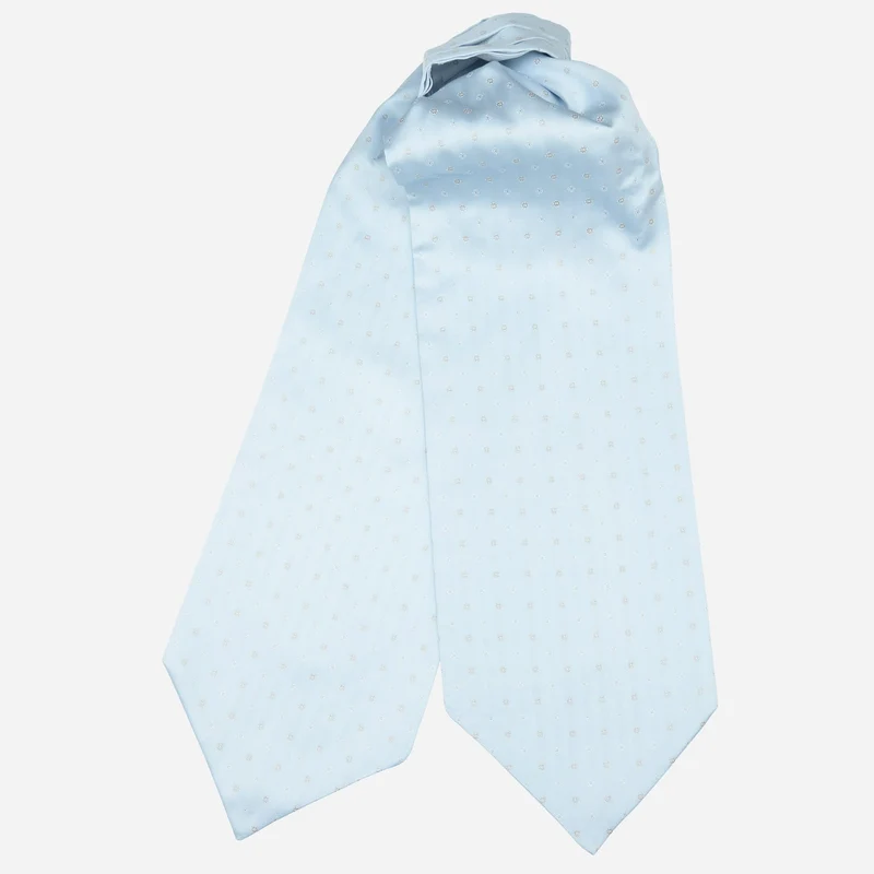 Angelo - Silk Ascot Cravat Tie - Pale Blue