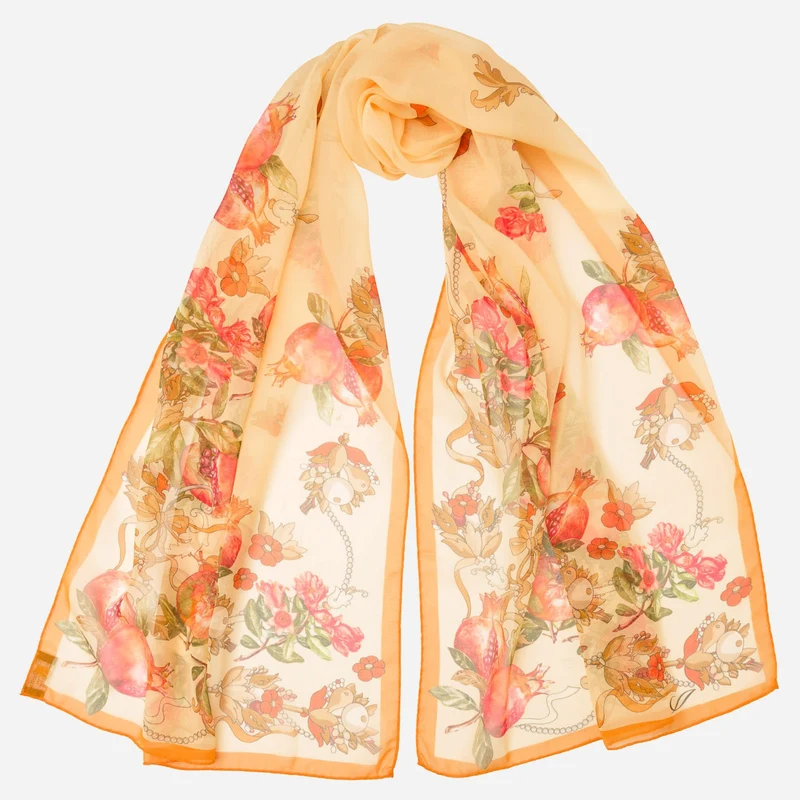Persephone - Long Silk Scarf - Sunshine Yellow