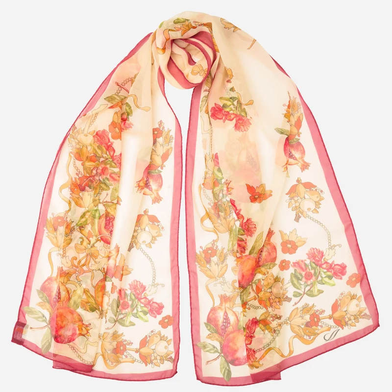 Persephone - Long Silk Scarf - Rose Petal