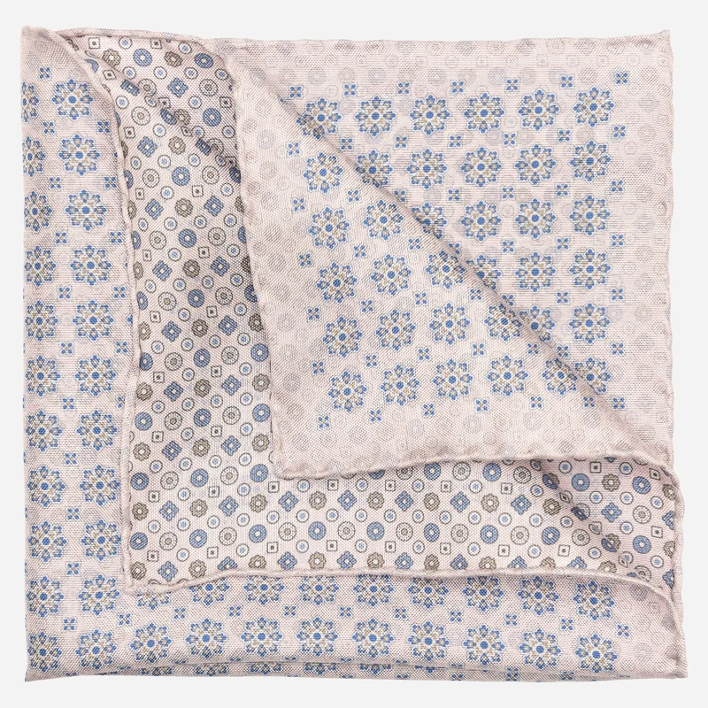 Caserta - Double Sided Silk Pocket Square - Pink