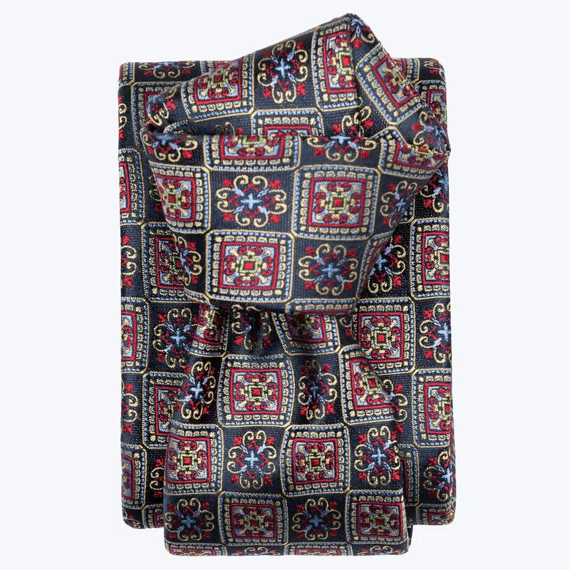 De Sica - Silk Jacquard Tie - Navy and Red