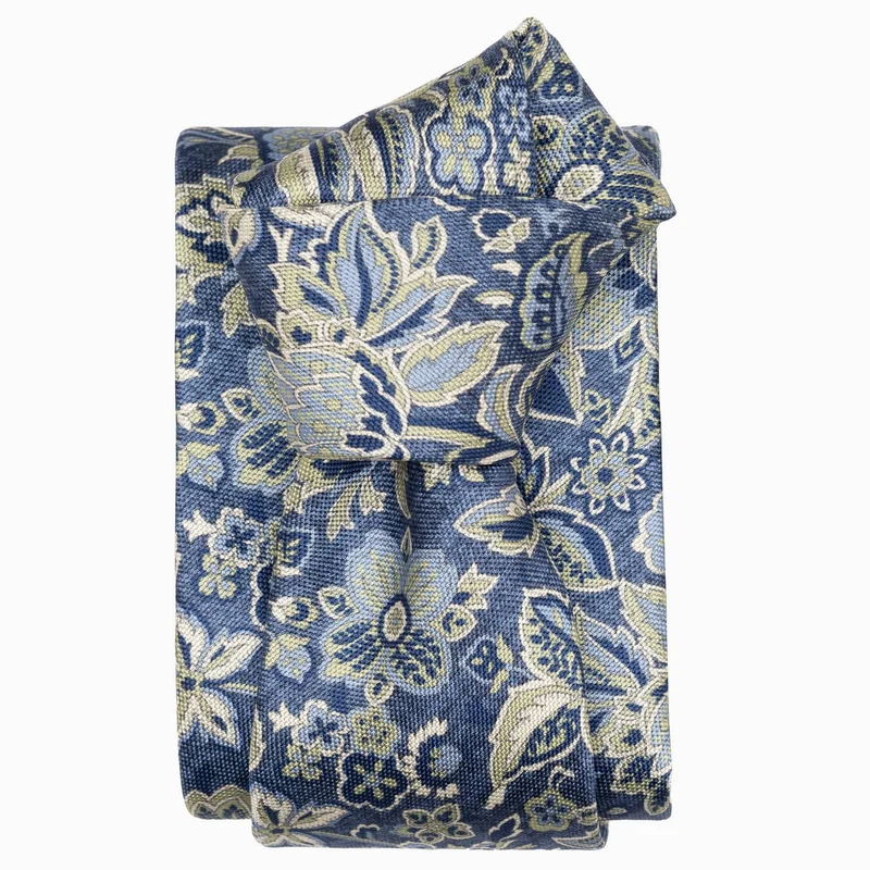 Catania - Printed Silk Tie - Blue