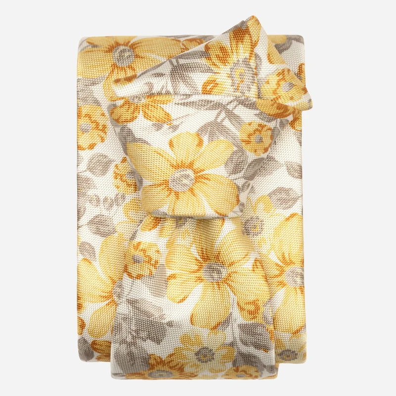 Altamura - Printed Silk Tie - Yellow