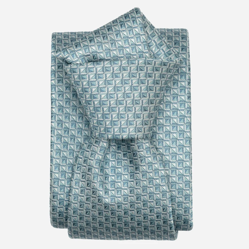Brunelli - Silk Jacquard Tie - Aqua