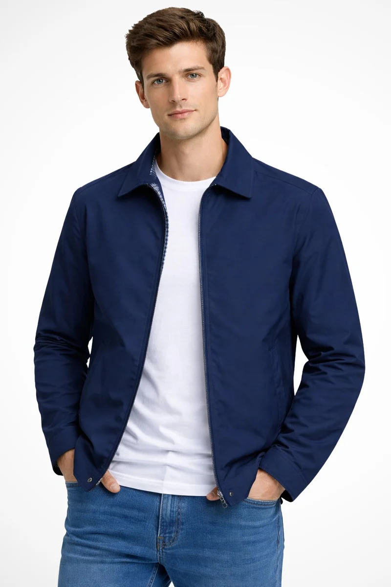 Men's Classic Check-Lined Harrington Jacket
