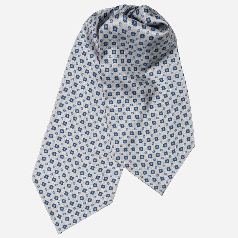 Ostuni - Silk Ascot Cravat Tie - Grey