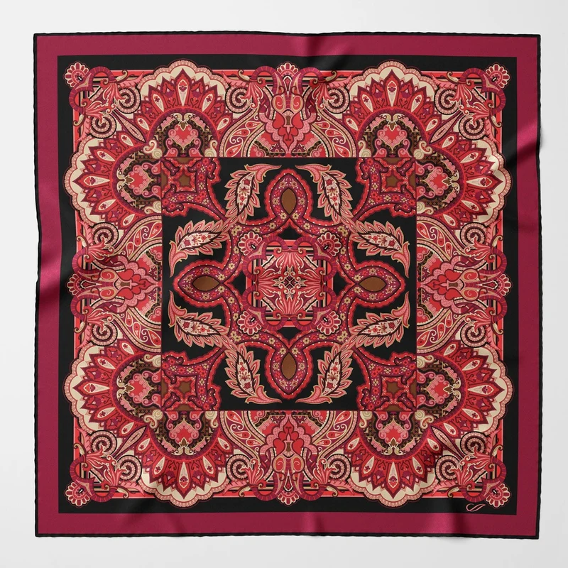 Malta - Silk Foulard - Ruby Red