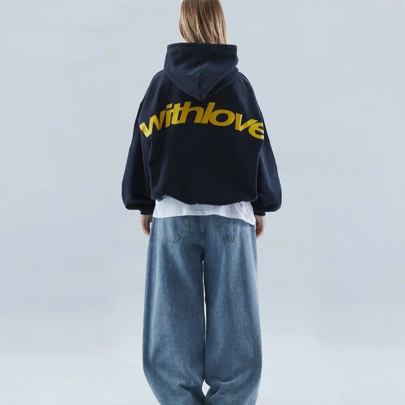 Women's Oversized Cropped Cotton-Polyester Blend Hoodie