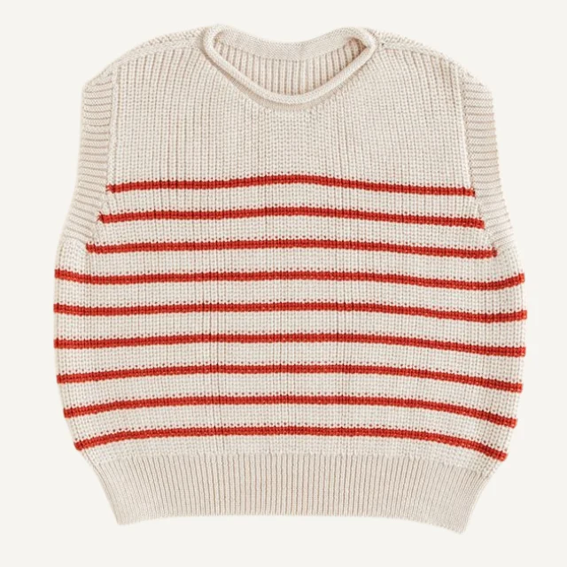 Hvid spencer harvey cream + red gestreept kids