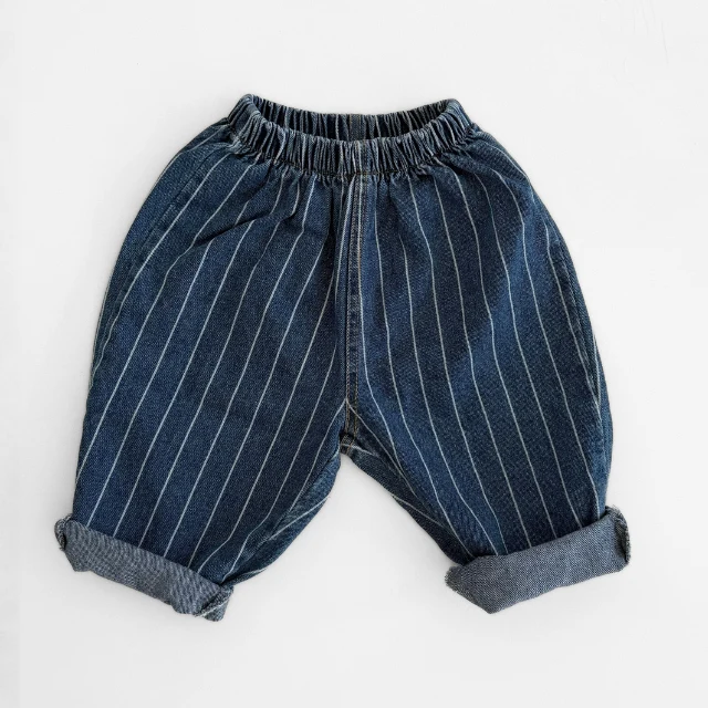 Bo striped denim pants blue