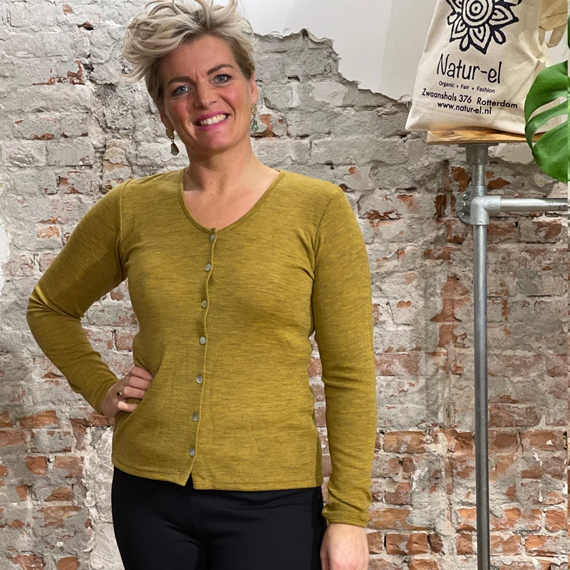 ENGEL puur WOLLEN vestje dames SAFFRAAN biologische wol