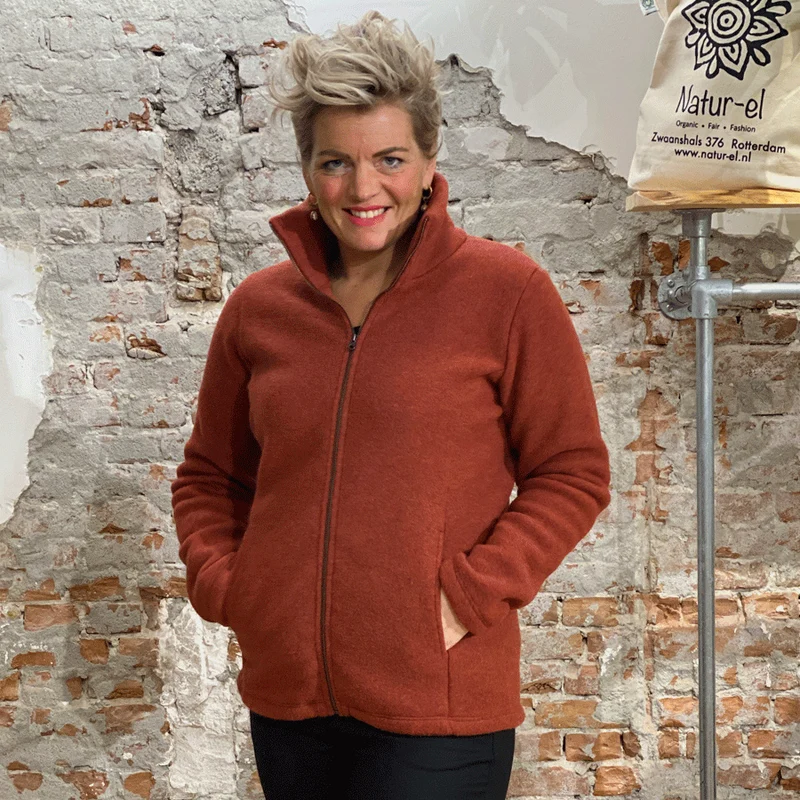 ENGEL NATUR wollen Jas vest dames wolfleece TERRACOTTA