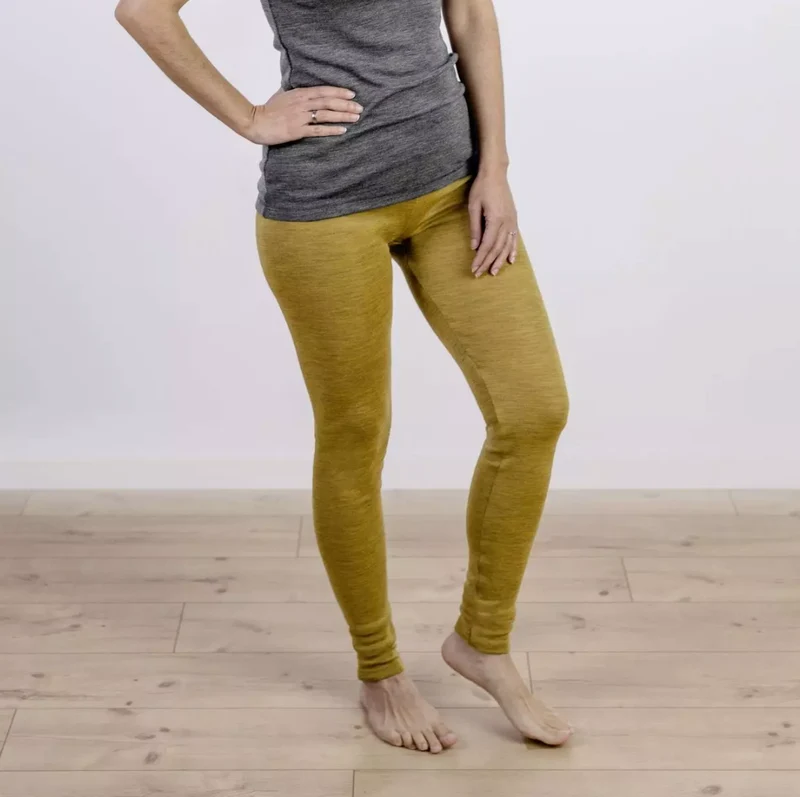 Engel Natur Wollen legging dames SAFFRAAN