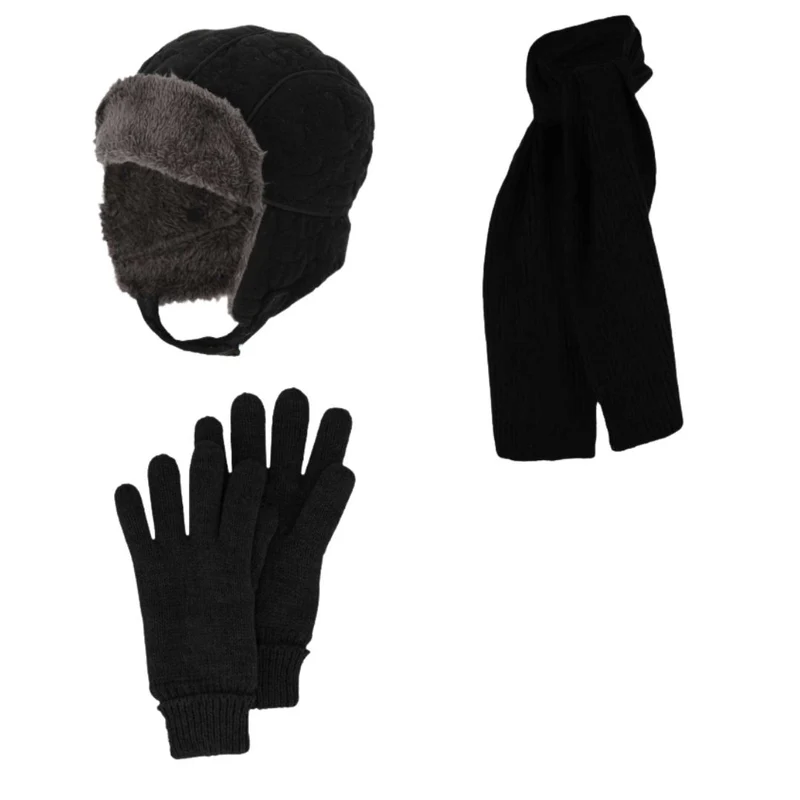 Pilotenmuts & Sjaal & Handschoenen - Ski/Winterset jongens - 4 t/m 8 jaar