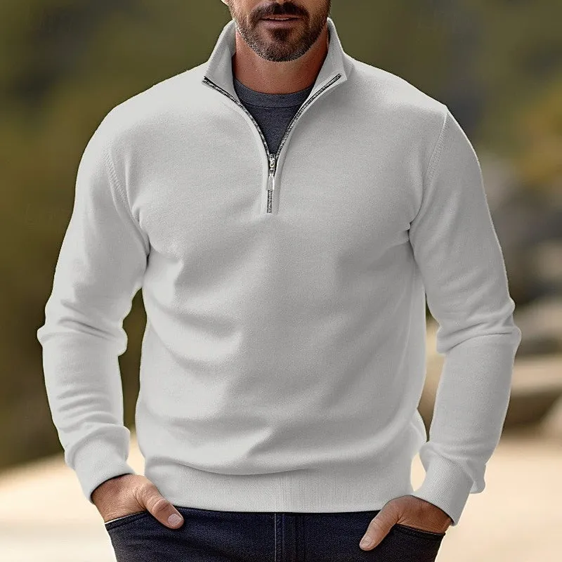 Men's Tailored Half-Zip Pullover Sweater
