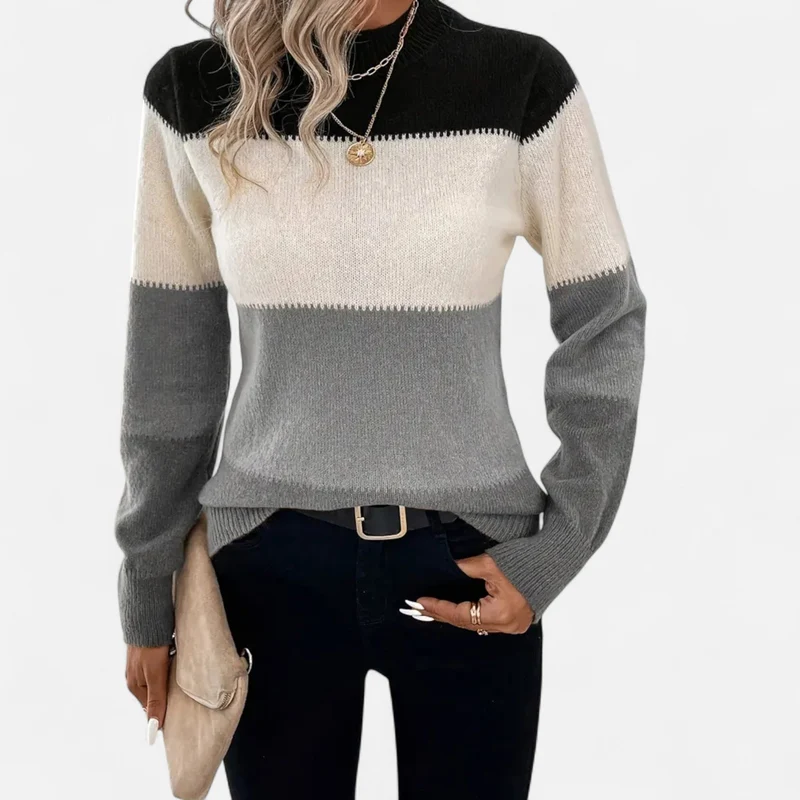 Women's Classic Striped Crew Neck Sweater
