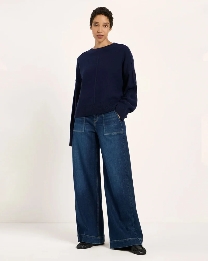 LANIUS oversized trui FLO NIGHT wol en biologisch katoen