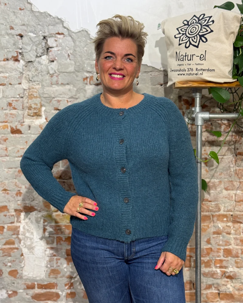 MADNESS wollen vest BINE TEAL alpaca boucle wol