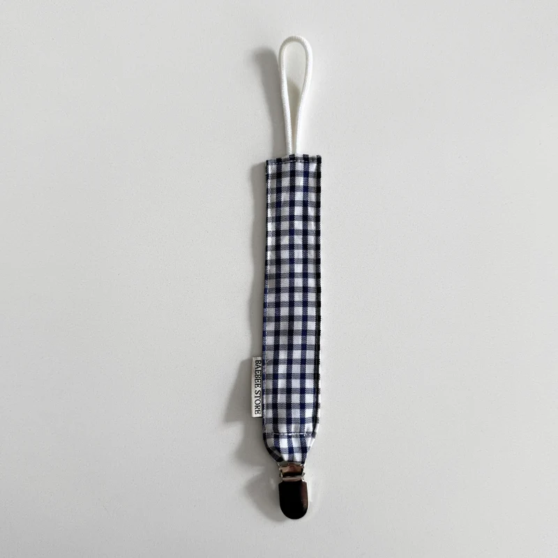 Speenkoord geruit blauw met wit