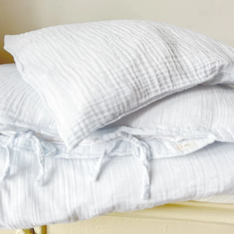 Lubilu mousseline kinderbeddengoed lichtblauw 70 x 140 cm