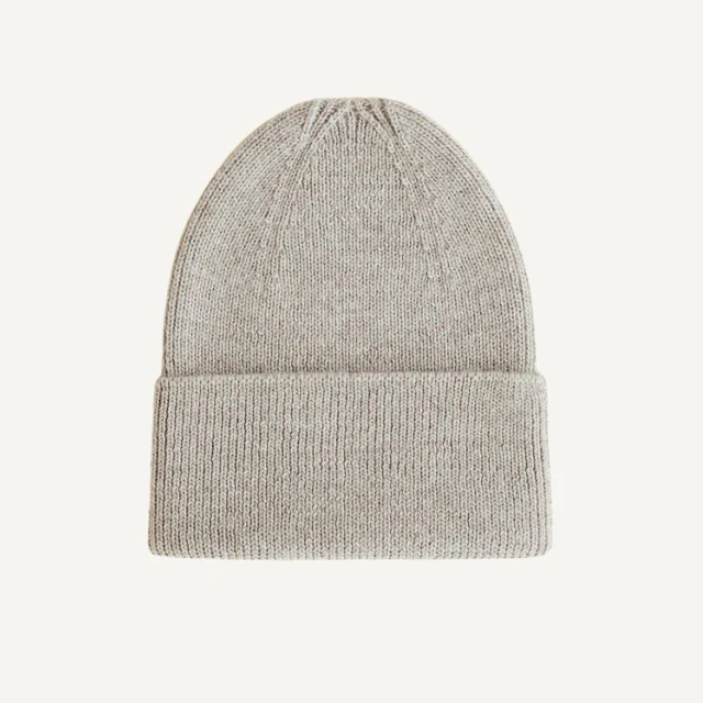 Hvid beanie fonzie newborn pebble