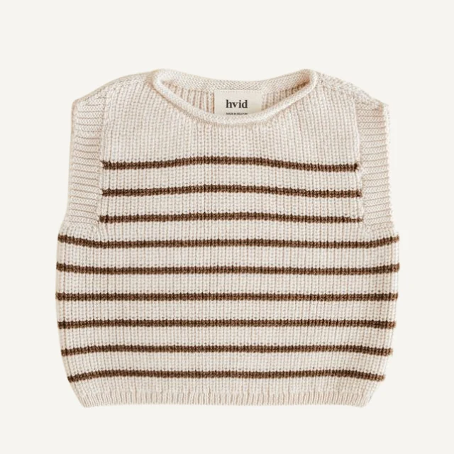 Hvid spencer harvey cream + mocha gestreept baby