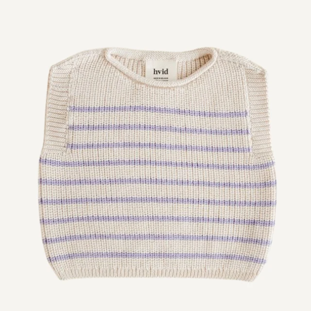 Hvid spencer harvey cream + lilac gestreept baby