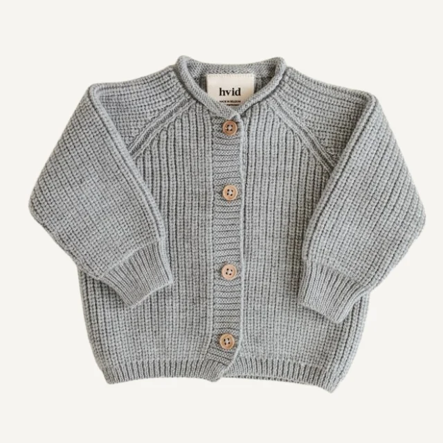 Hvid vest inga grey melange baby