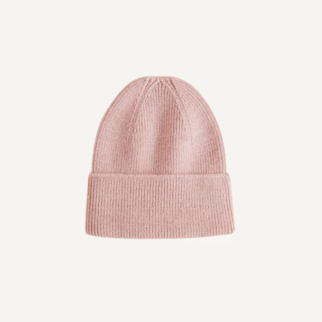 Hvid beanie fonzie newborn powder