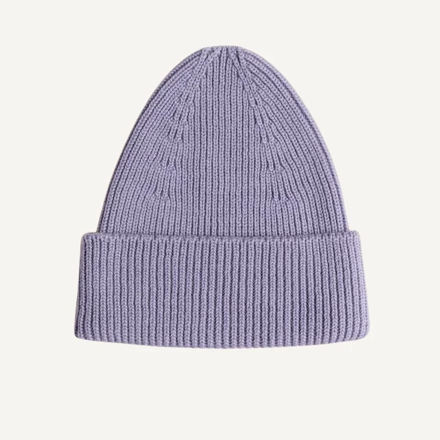 Hvid beanie fonzie kids lilac