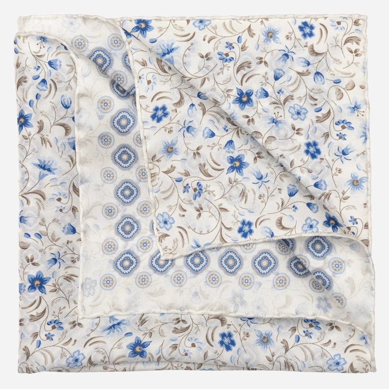Italo - Double Sided Silk Pocket Square - Blue