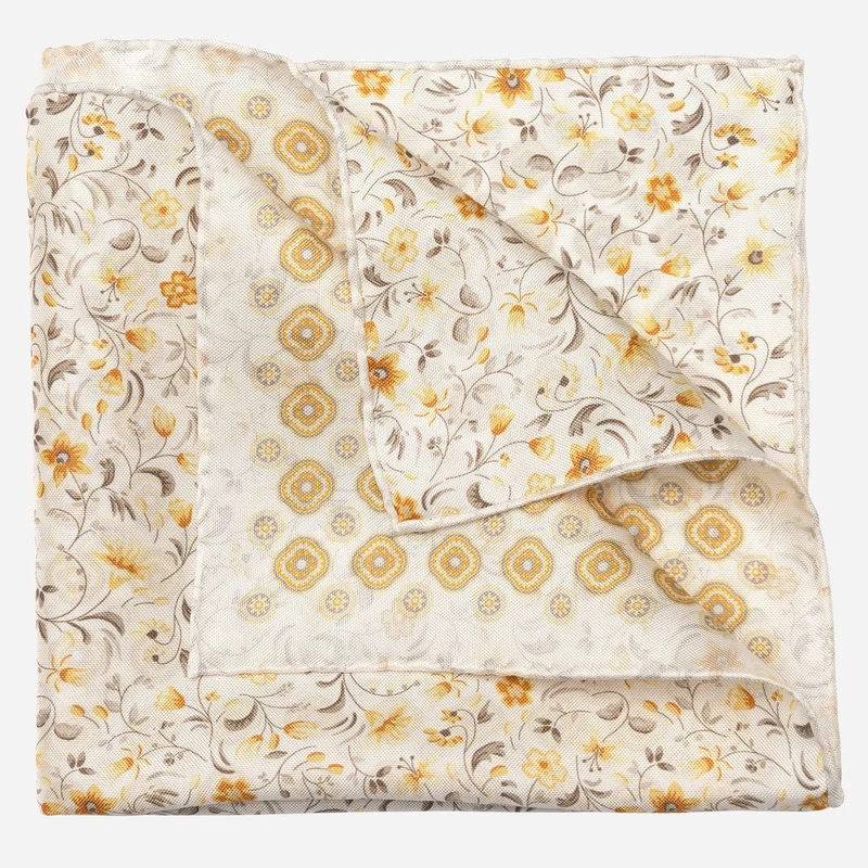 Italo - Double Sided Silk Pocket Square - Yellow