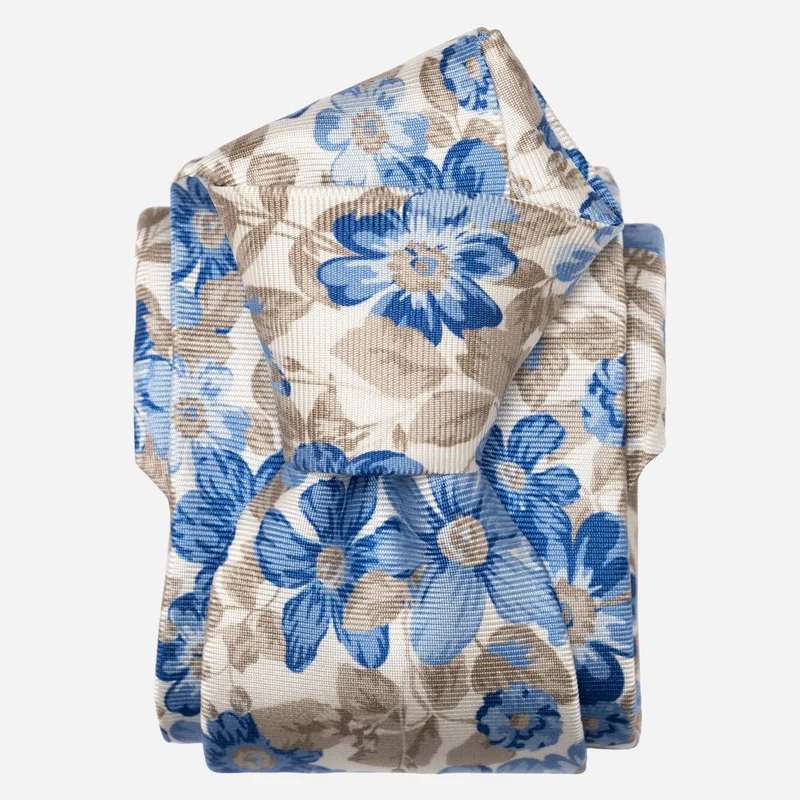 Altamura - Printed Silk Tie - Blue