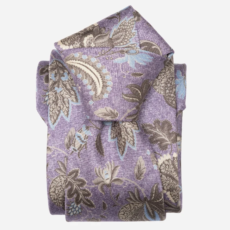 Medici - Printed Silk Tie - Lavender
