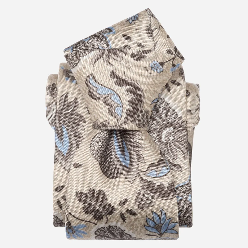Medici - Printed Silk Tie - Beige