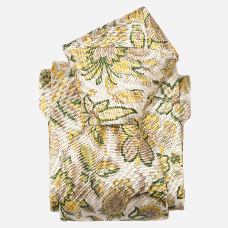 Catania - Printed Silk Tie - Yellow