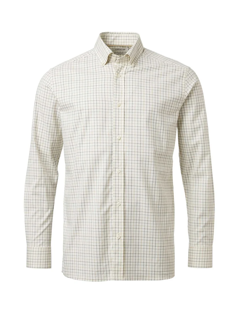 Chevalier Baron Shooting Fit Stretch Shirt Men, stormy blue tattersall