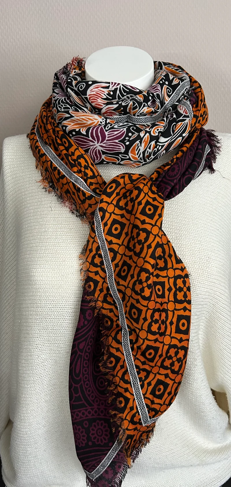 Vierkante sjaal oranje