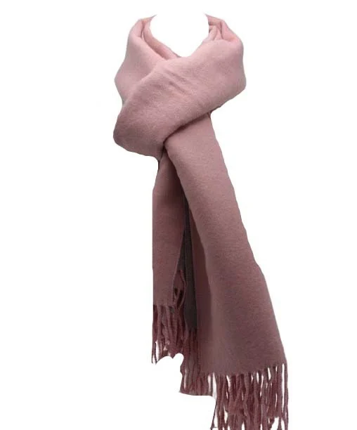 Wintersjaal effen grijs-roze