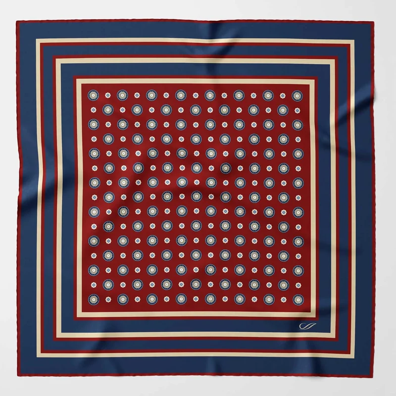 Pantera - Silk Pocket Square - Burgundy and Navy