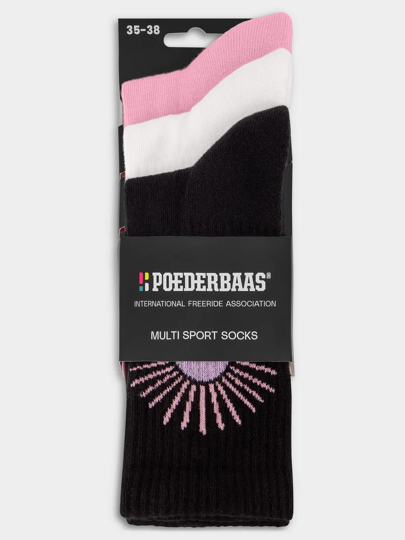 Multi Sport Socks 3-pack | Black Multi