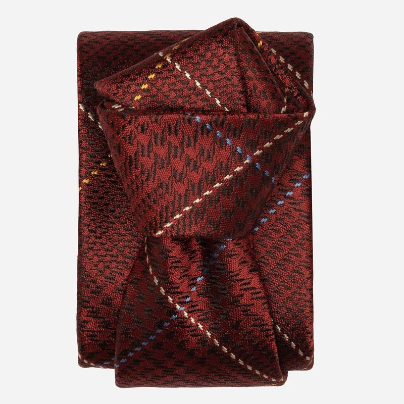 Spoleto - Silk Jacquard Tie - Dark Red