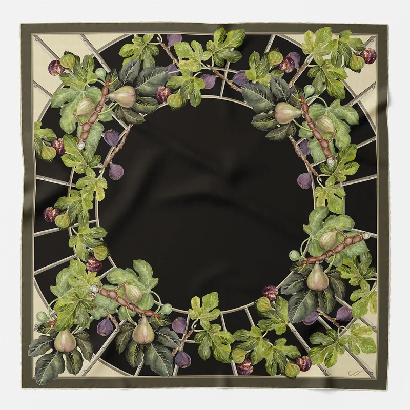 Tessa - Silk Foulard - Black